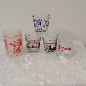 5 USA State shot glass Bundle